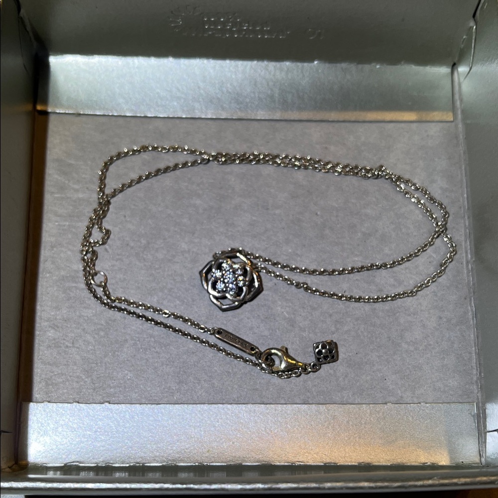 Pandora Silver Rose Pendant Necklace